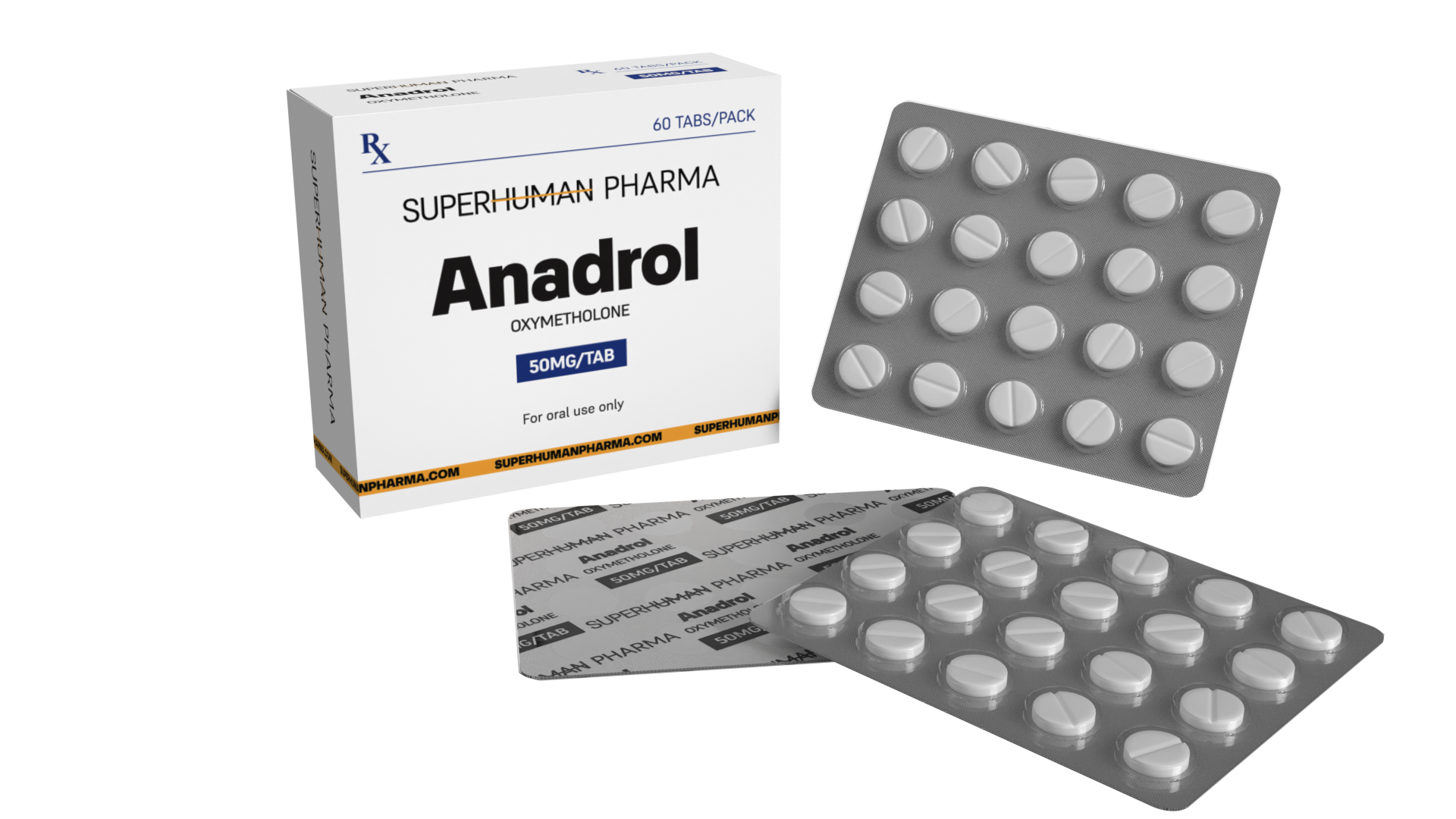 Anadrol 50 mg [60 comprimidos] SuperHuman Pharma: Potente anabolizante para aumentar la masa muscular y la fuerza, ideal para atletas y culturistas